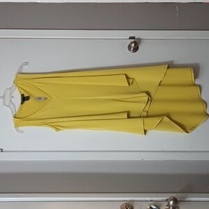 Ashley Stewart Warm Olive V-Neck Tiered Sundress Top in